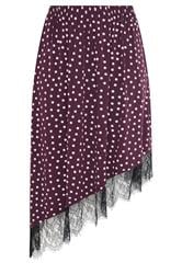YOURS Plus Size Purple Polka Dot Lace Asymmetric Hem Skirt | Yours Clothing 5