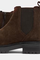 Chocolate Brown Suede Chelsea Boots In Wide E Fit | Yours Clothing 5