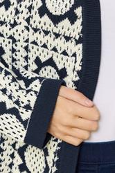 M&Co Navy Blue & White Crochet Knitted Cardigan | M&Co 6