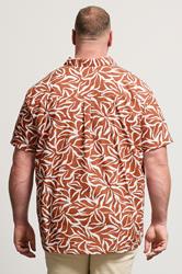 BadRhino Big & Tall Clay Orange Leaf Print Shirt | BadRhino 4