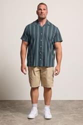 JACK & JONES Big & Tall Navy Blue Stripe Print Shirt | BadRhino 1