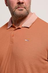 BadRhino Big & Tall Orange Two Tone Waffle Polo Shirt | BadRhino 4