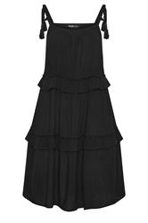 YOURS Plus Size Black Ruffle Throw On Dress | Yours Clothing 5