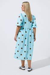 LIMITED COLLECTION Plus Size Blue Polka Dot Dress | Yours Clothing 2