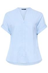 YOURS Curve Blue Dobby Textured Blouse