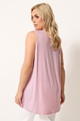 YOURS Plus Size Pink Embroidered Vest Top | Yours Clothing 1