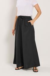 LTS Tall Women's Black Pull On Cotton Maxi Skirt | Long Tall Sally 1