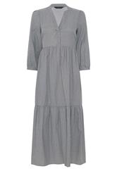 M&Co Black Fine Stripe Tiered Maxi Dress