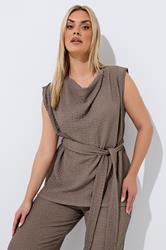 LIMITED COLLECTION Curve Brown Textured Sleeveless Top 3