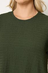 YOURS Plus Size Khaki Green Textured Swing Top | Yours Clothing 4