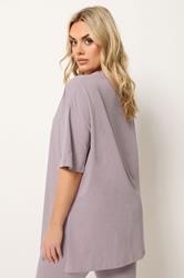 YOURS Plus Size Lilac Longline T-Shirt | Yours Clothing 2