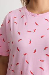 YOURS Plus Size Pink Chili Sleep Tee Nightdress | Yours Clothing 4
