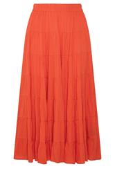 YOURS Curve Orange Tiered Maxi Skirt