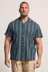 JACK & JONES Big & Tall Navy Blue Stripe Print Shirt | BadRhino 3