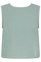 PixieGirl Petite Sage Green Cotton Cheesecloth Button Top