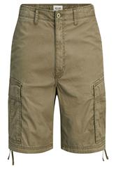 JACK & JONES Big & Tall pantalones cortos cargo verde oliva de tiro medio