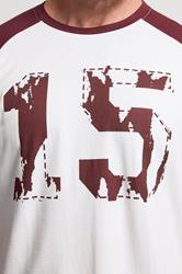 BadRhino Big & Tall Red & White Extra Long Raglan Football T-Shirt | BadRhino 4