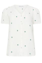 M&Co White Floral Embroidered Short Sleeve Cotton Blouse | M&Co 5