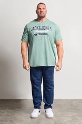 JACK & JONES Big & Tall Mineral Blue Graphic T-Shirt | BadRhino 1