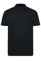 KAM Big & Tall Black Pocket Polo Shirt