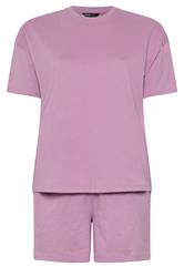 YOURS – SET aus Sweat-T-Shirt und Shorts in Lila