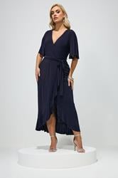 YOURS LONDON Plus Size Navy Blue Wrap Dress | Yours Clothing 1