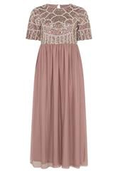 LUXE Curve Pink Embellished Maxi Dress
