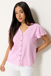 M&Co Petite Pink Short Sleeve Cotton Shirt | M&Co 3