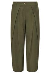 PixieGirl Petite olijfgroene wikkelbroek met plooien en wijde pijpen