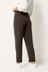 M&Co Petite Chocolate Brown Carpenter Tapered Trousers | M&Co 1