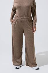 LIMITED COLLECTION Plus Size Natural Brown Wide Leg Trousers | Yours Clothing 1
