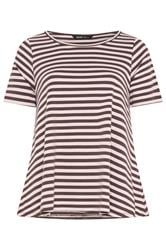 YOURS Curve Chocolate Brown & Pink Swing Top