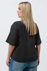 LIMITED COLLECTION Plus Size Black Cinched Waist T-shirt | Yours Clothing 2