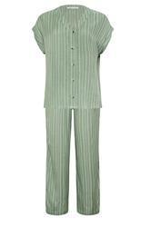 M&Co Set Sage Green Dobby Striped Top & Trousers | M&Co 9