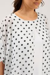 YOURS Plus Size White Polka Dot Double Layer Top | Yours Clothing 4