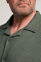 BadRhino Big & Tall Green Textured Revere Shirt & Short Co-ord Set | BadRhino 6
