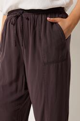 YOURS Plus Size Purple Chambray Barrel Trousers | Yours Clothing 4