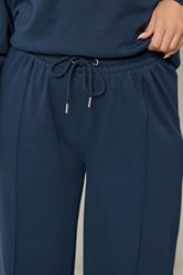 YOURS Plus Size Navy Blue Sweatshirt Jogger & T-Shirt Set | Yours Clothing 6