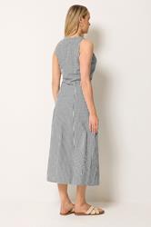LTS Tall Women's Black Gingham Cotton Midi Dress | Long Tall Sally 4