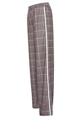 LTS Tall Women's Brown Check Piped Wide Leg Trousers | Long Tall Sally 6