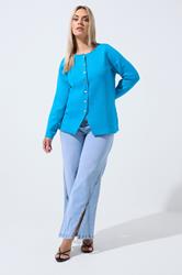 LIMITED COLLECTION Plus Size Cobalt Blue Compacted Knit Cardigan | Yours Clothing 2