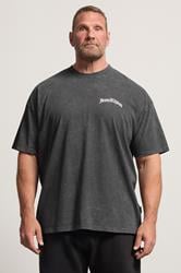 IronRhino Big & Tall Grey Acid Wash Old English T-Shirt | BadRhino 3