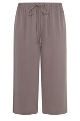 YOURS Curve Light Purple Cropped Twill Culottes