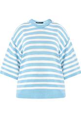 YOURS Curve Blue Striped Knitted Jumper