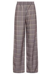 LTS Tall Women's Brown Check Piped Wide Leg Trousers | Long Tall Sally 5