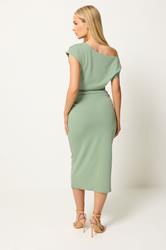 STAR Sage Green Draped Midi Dress | StarByJM 4