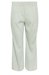 PixieGirl Petite pantalones de pierna ancha de cuadros vichy verde