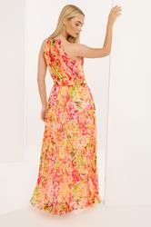 STAR Yellow Floral Metallic Pleated Dress | StarByJM 2