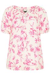 YOURS Curve Pink Floral Bardot Top