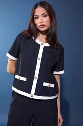 PixieGirl Petite Women's Navy Blue Short Sleeve Top | PixieGirl 3